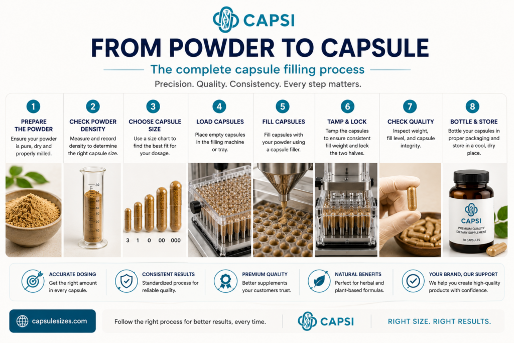 Korean red ginseng powder capsule fill capacity chart