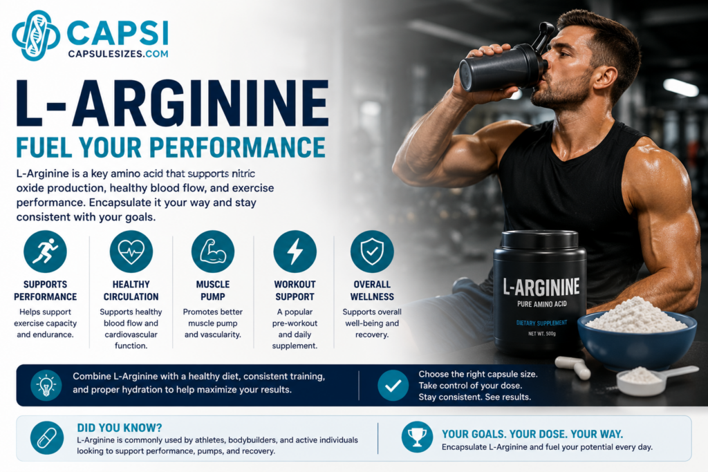 L-Arginine supplement lifestyle image showing fitness and performance
