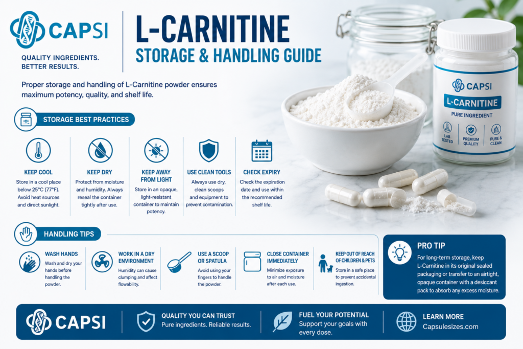 Proper storage methods for L-Carnitine capsules