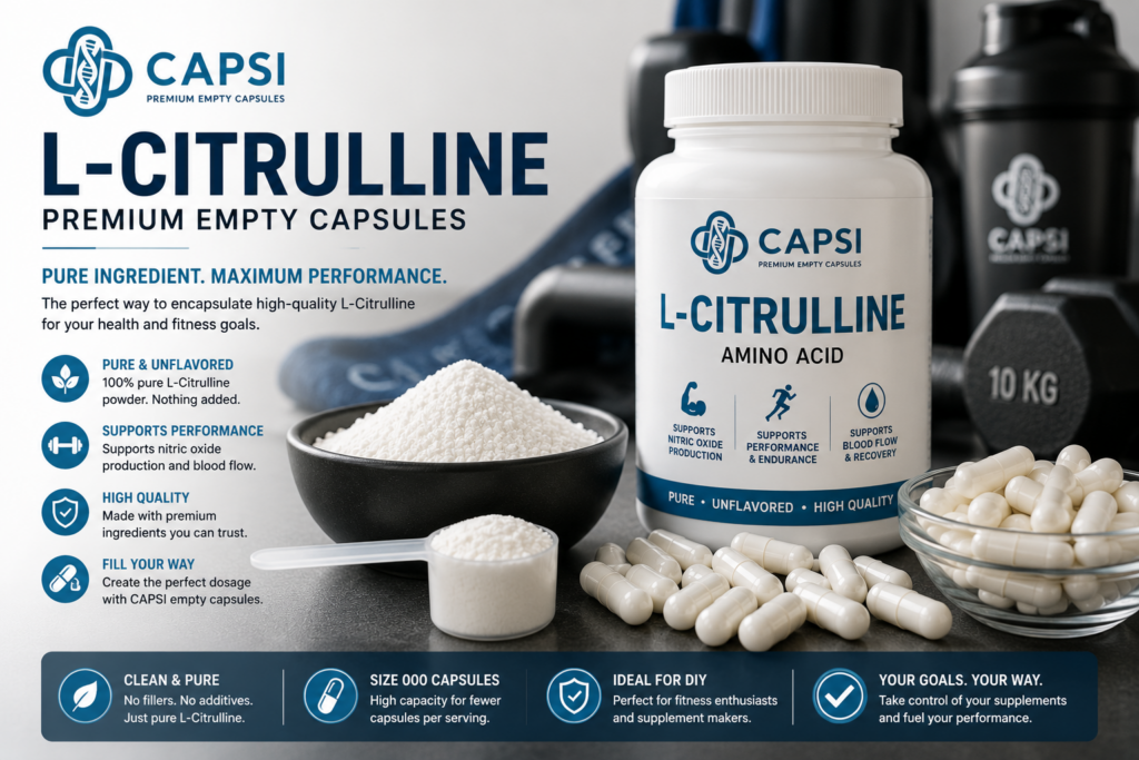 CAPSI empty capsules for encapsulating L-Citrulline powder