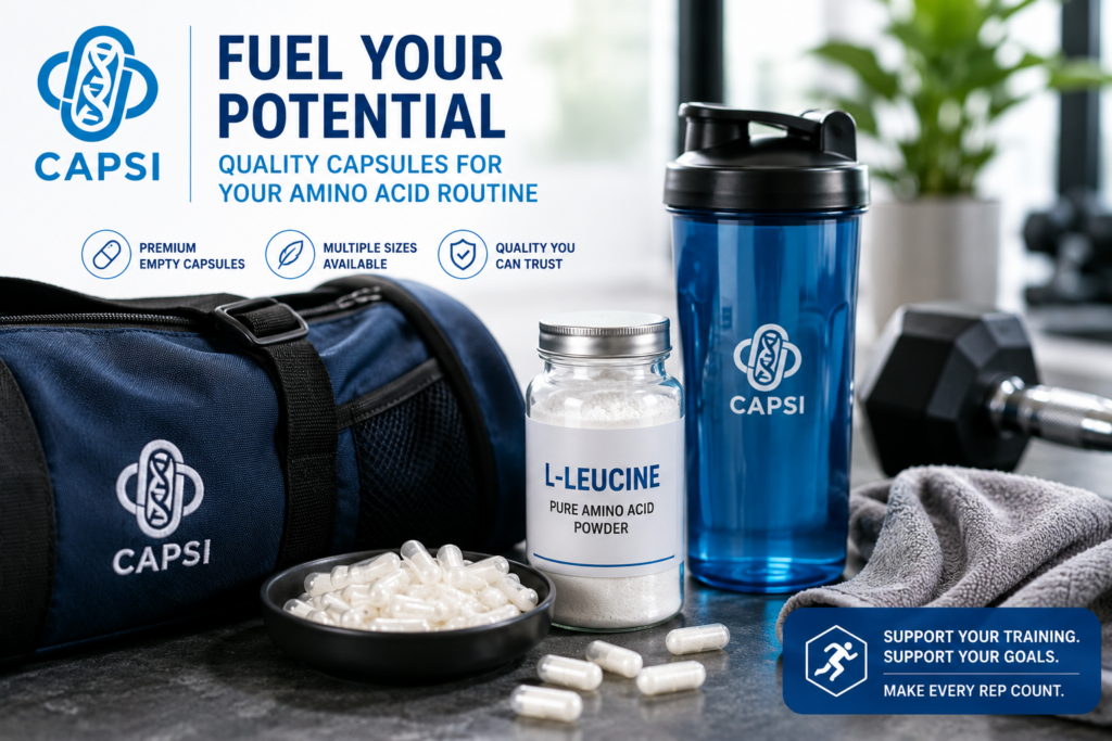 Fitness and sports nutrition lifestyle image representing amino acid supplementation
