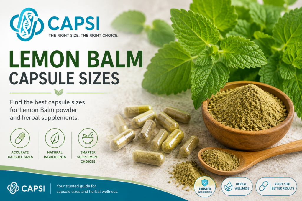 Lemon balm capsule sizes and herbal supplement capsules