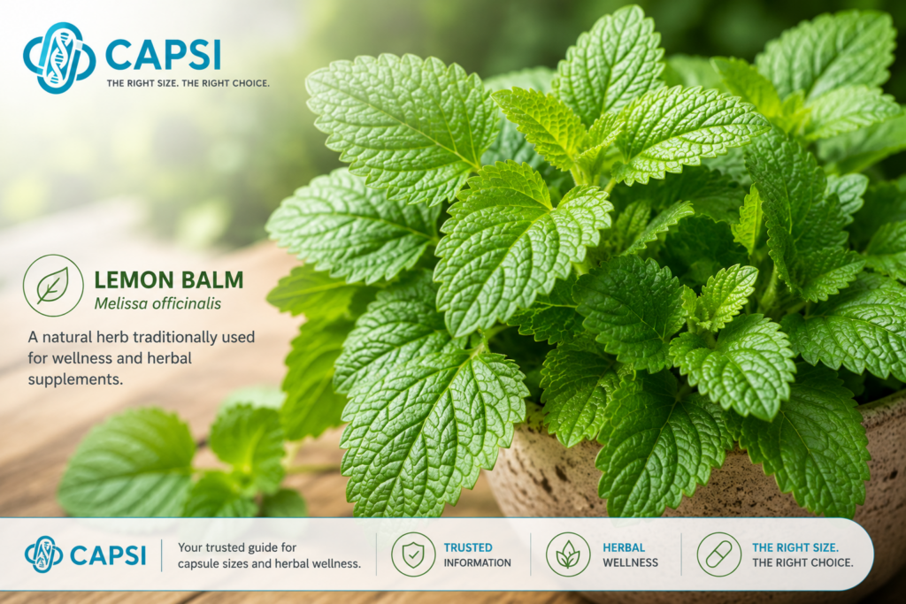 Fresh lemon balm herb leaves