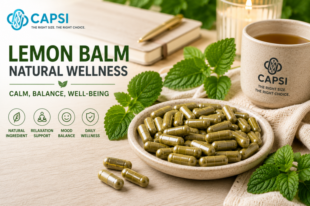 Lemon balm wellness supplement lifestyle scene