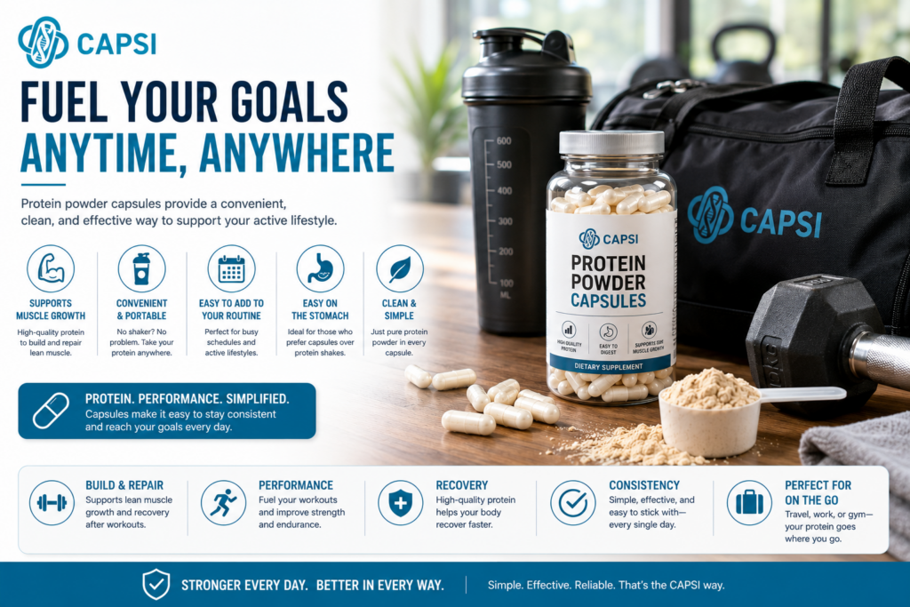 Active lifestyle using protein powder capsules