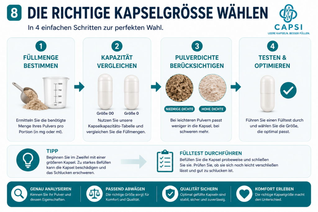 Die richtige Kapselgröße auswählen