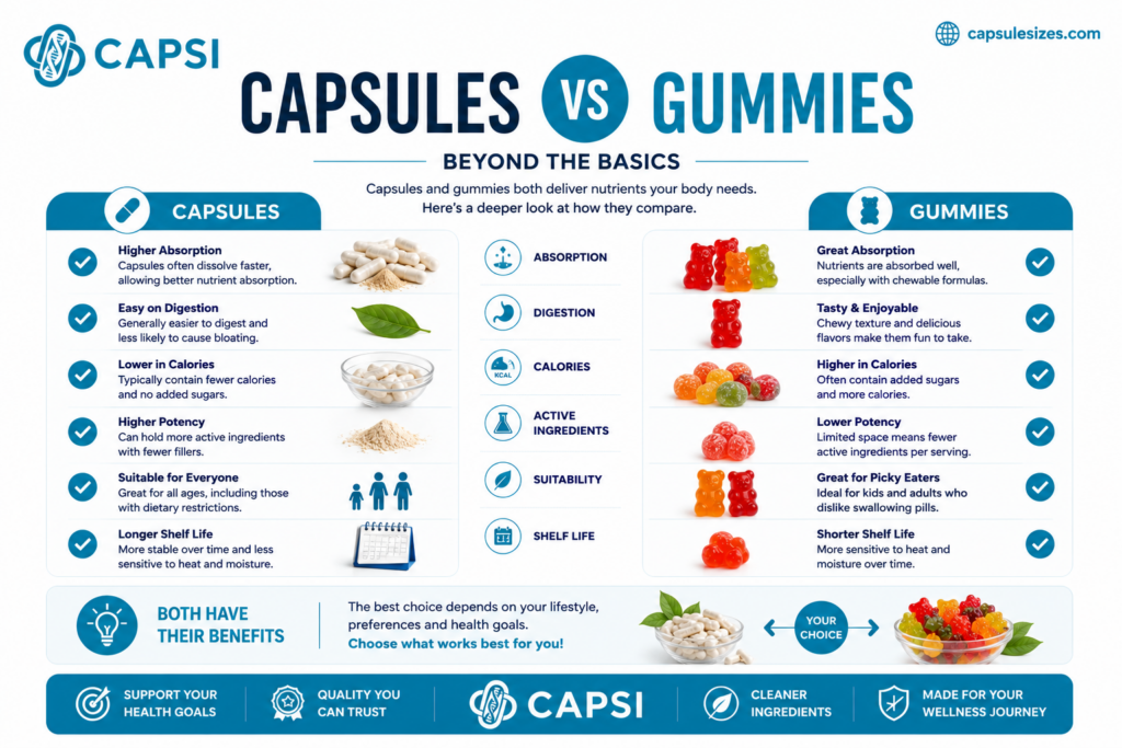 Vegan capsules and vegan gummies 