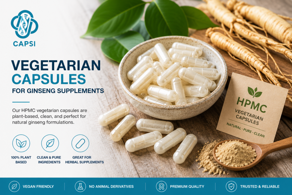 Vegetarian HPMC capsules used for ginseng supplements