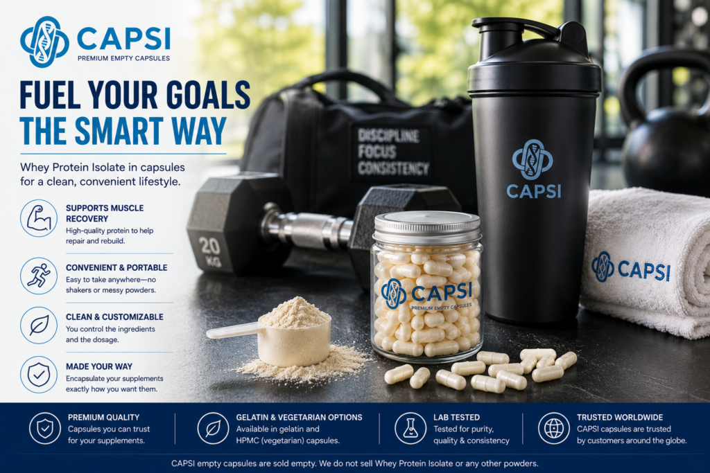 Fitness lifestyle using Whey Protein Isolate capsules